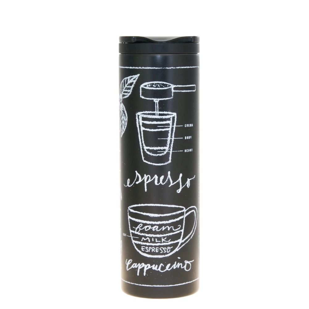 2012 Rare Starbucks Stainless Steel Chalkboard Black Tumbler